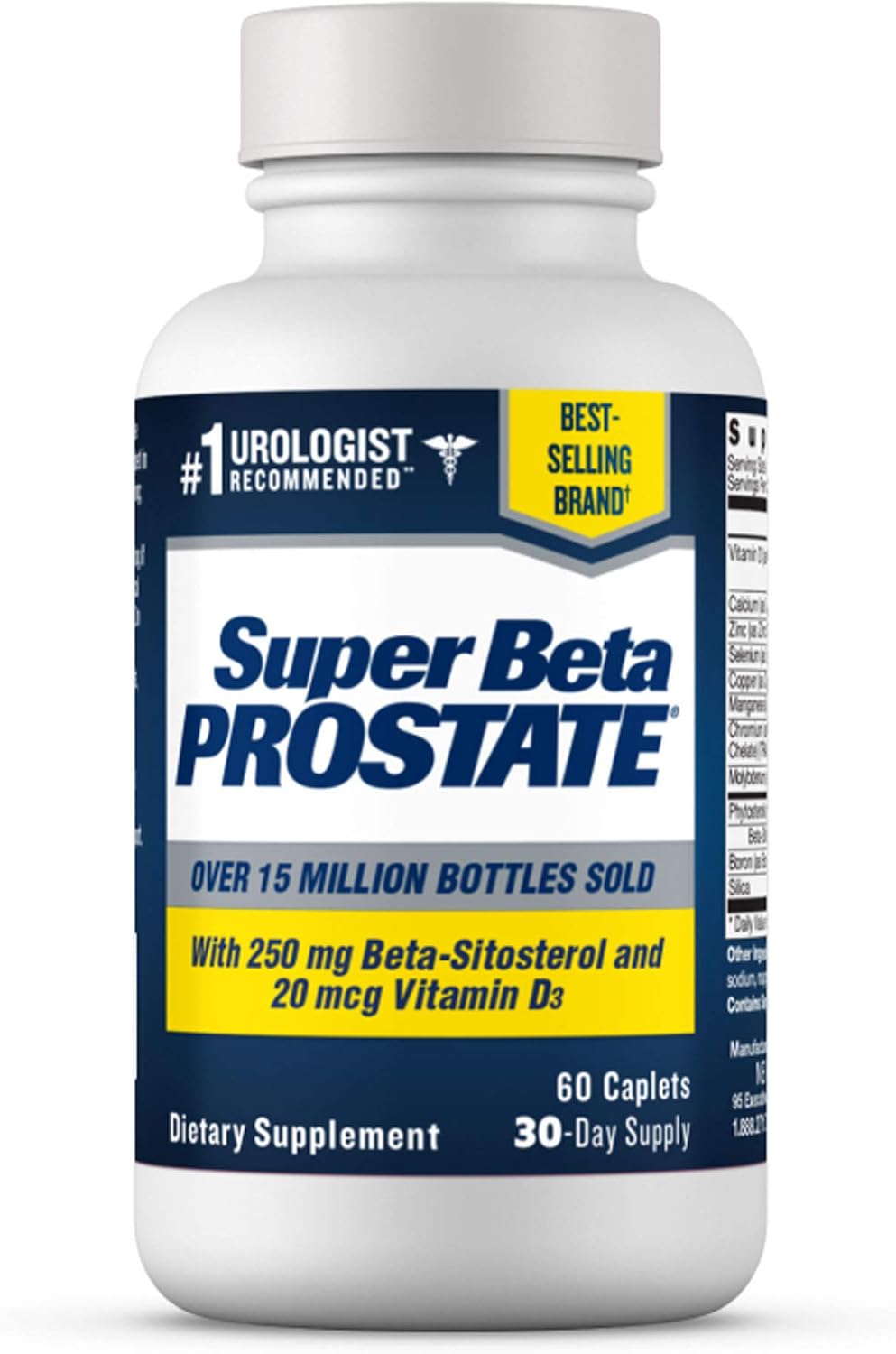 New Vitality Super Beta Prostate Supplement Supports Bladder & Urinary Health - 60 Caplets - Pack of 1