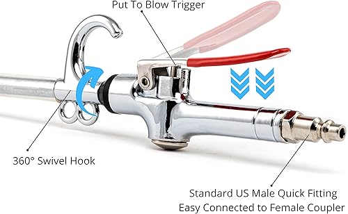 Vista 9 de Neiko 31112, juego de pistolas de soplado de aire con 5 boquillas intercambiables y gatillo tamaño grande, 5