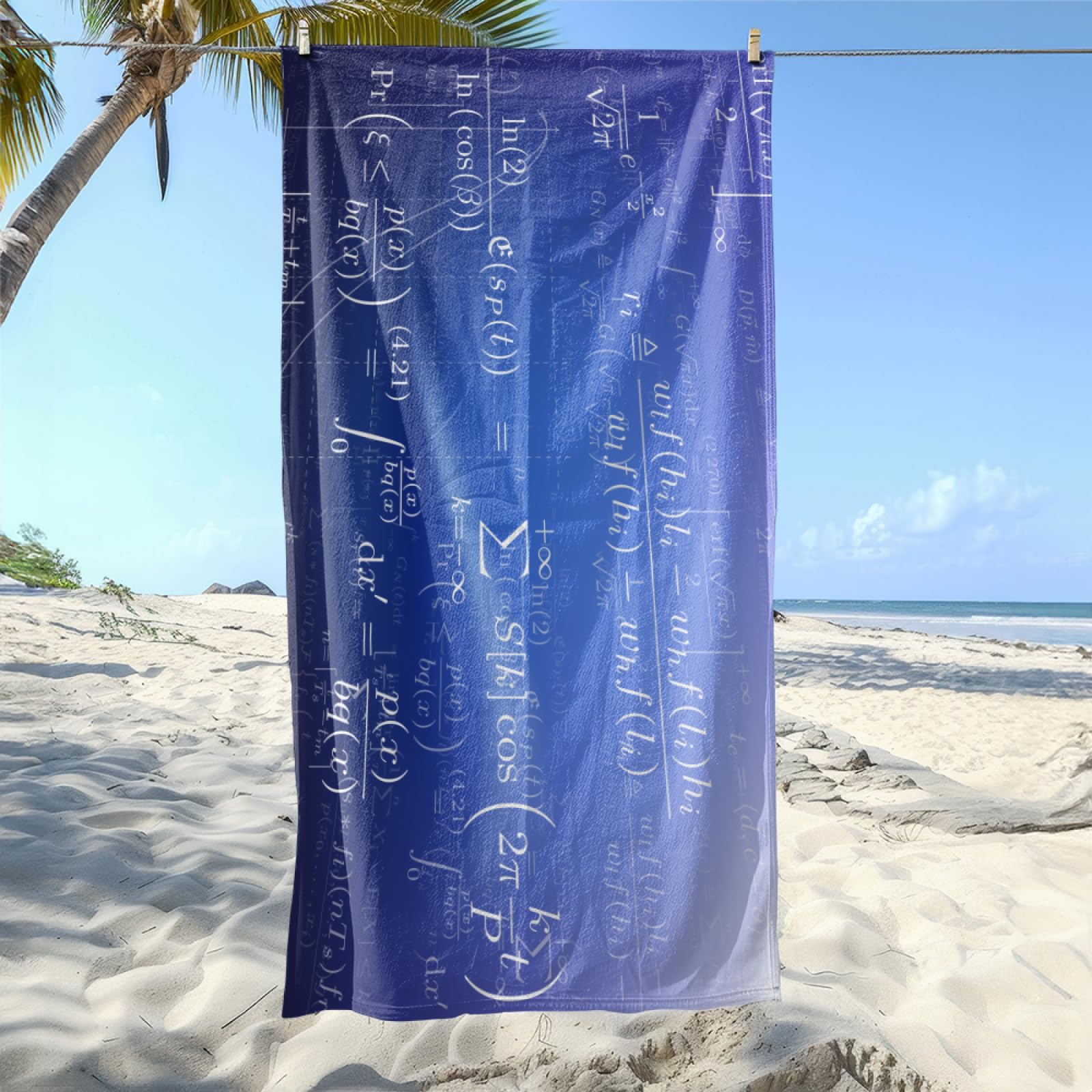 Telo Mare Microfibra 210x230 Gradiente Blu Telo Spiaggia Grande Antisabbia,XXL Asciugamano Mare, Asciugatura Rapida, Stuoia Spiaggia Leggero E Portatile