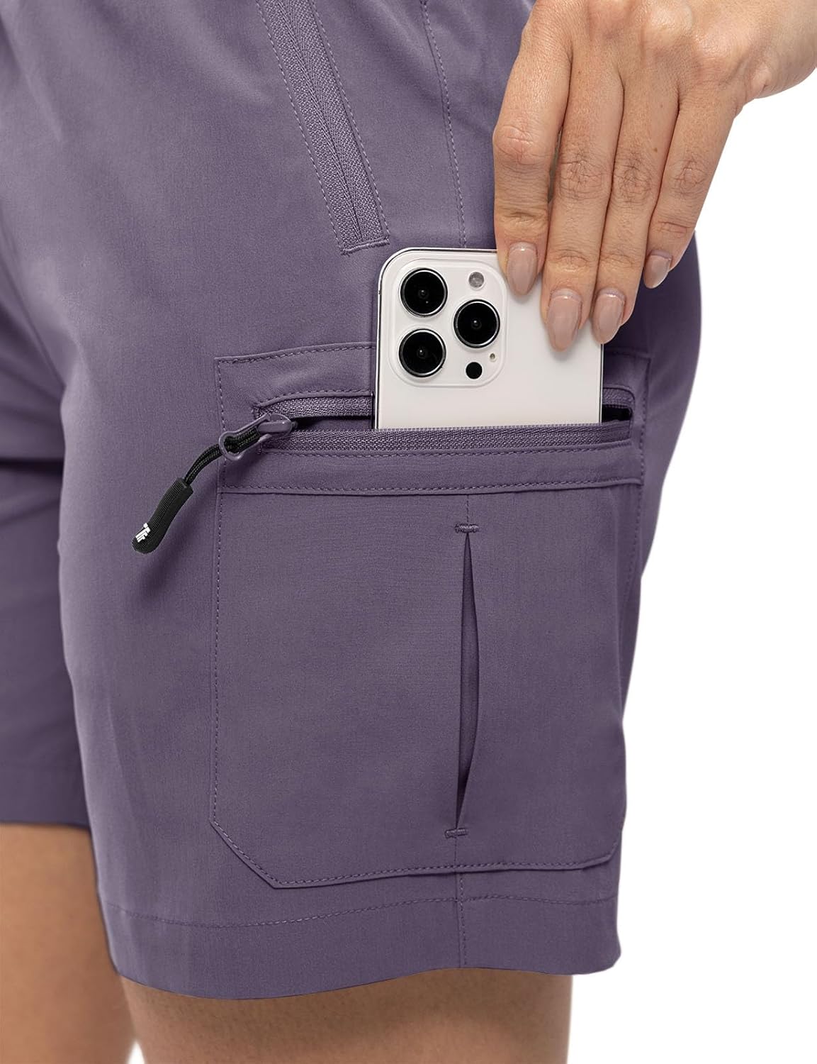 TBMPOY Women's Hiking Cargo Shorts Lightweight Quick Dry Athletic Summer Shorts Golf Travel Camping with Zipper Pockets - Image 5