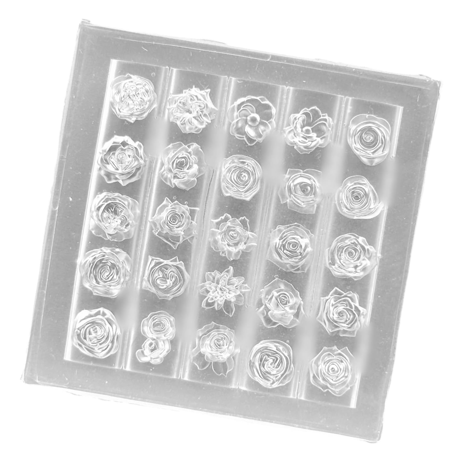 Ljmyy Nails Art Silicone Template Nails Designing Tool Rose Shape Silicone Handmade for Manicure Creation