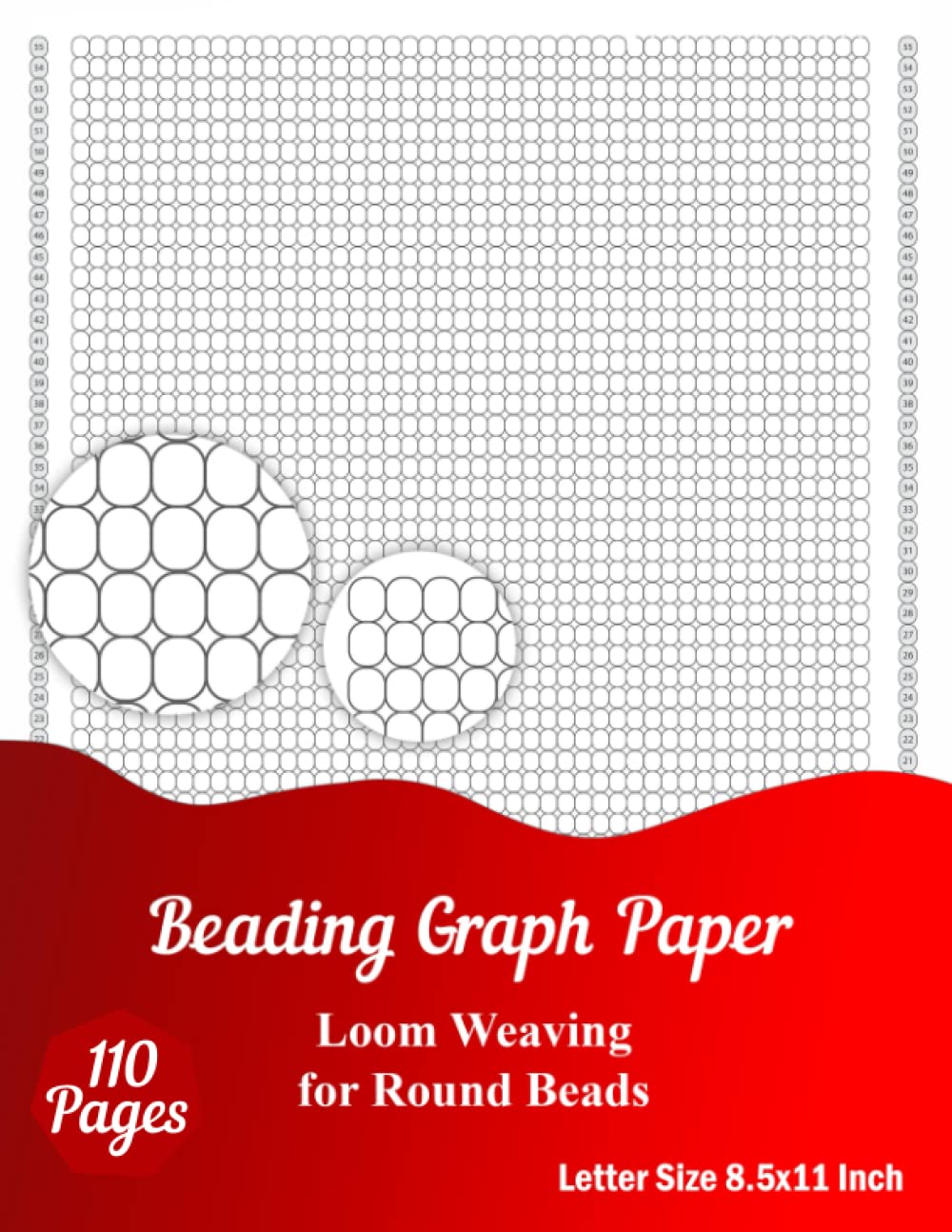 Beading Graph Paper: Loom Weaving Graph Paper for Round Beads Pattern to create your own Beadwork Designs