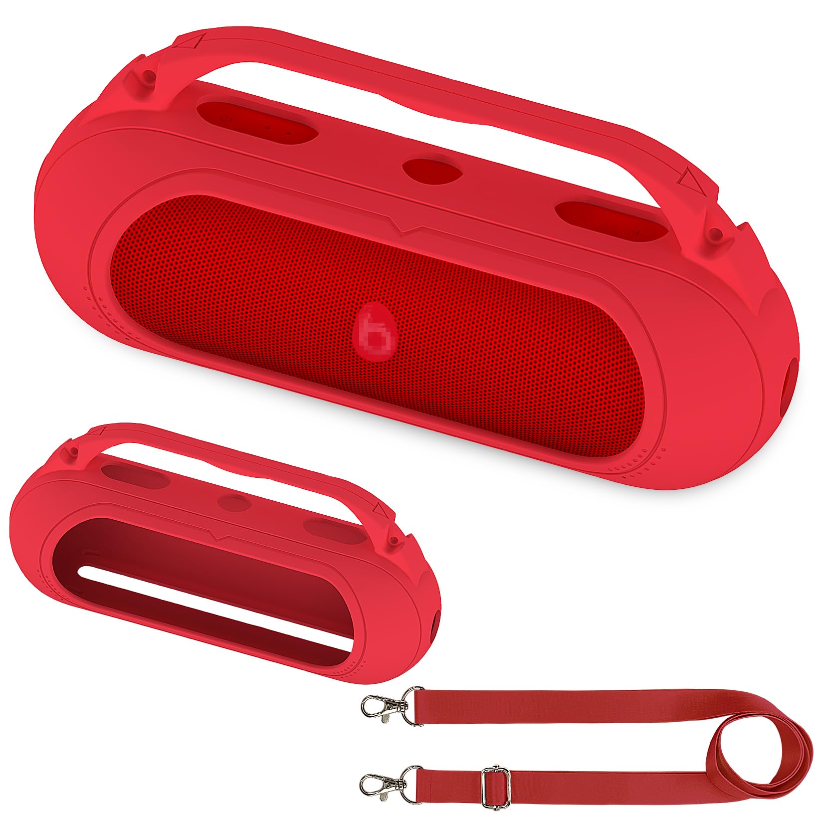 RAWECUD Silicone Cover Case for Beats Pill 2024 Wireless Bluetooth Speaker, Protective Stand Holder for Beats Pill Bluetooth Speaker Accessories with