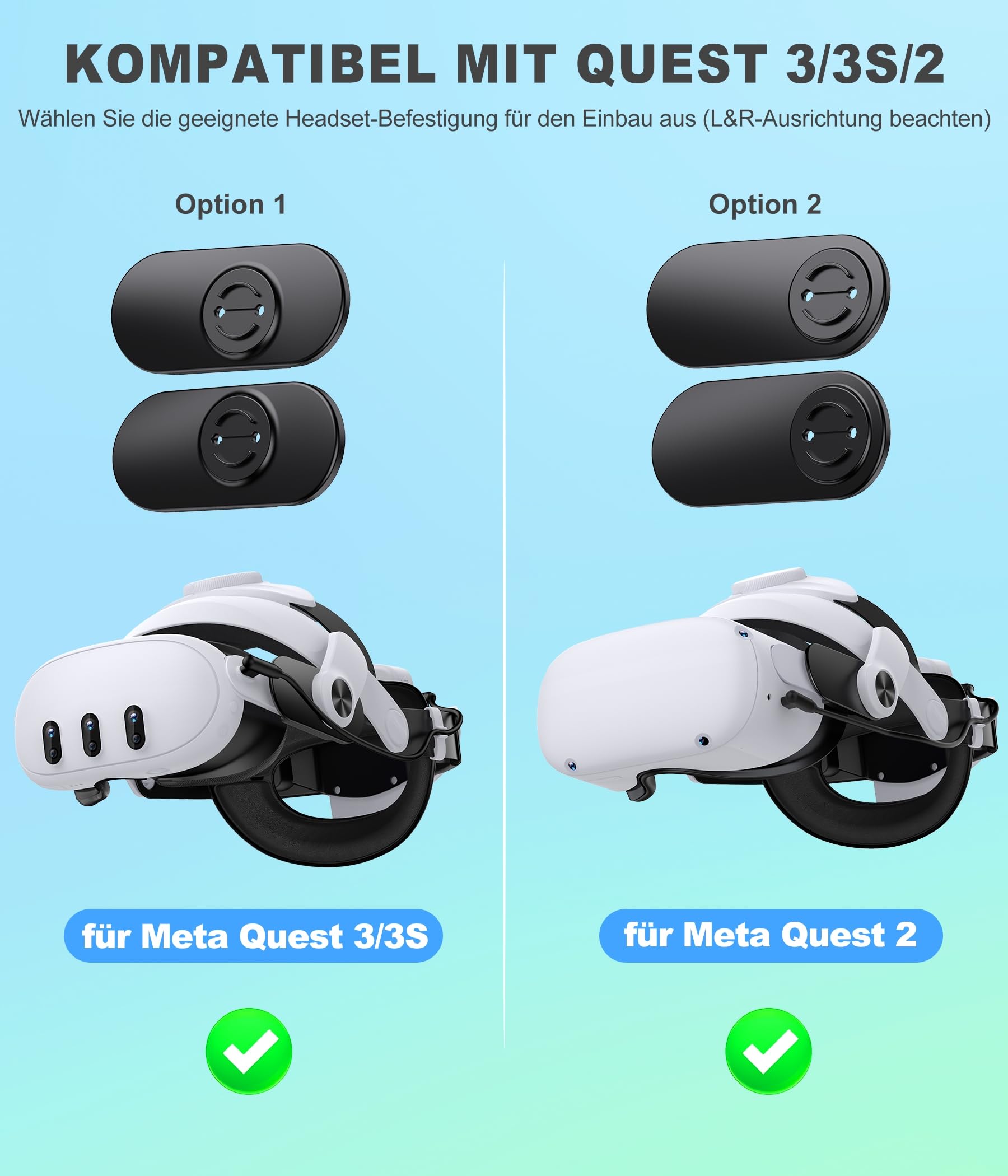 Elegamefy MQ Head Strap mit Akkupack 15000mAh und Ladestation, Verlängerte Zeit 8 Studen & Wechselbarer mit Digitalen Display Akku Headstrap für Meta Quest 3/3/2 - 5