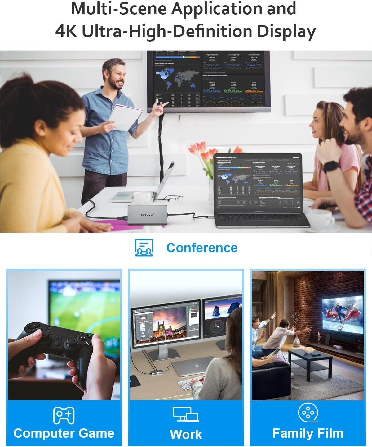 12 in 1 USB C Hub, Docking Station, Triple Displays Laptop Docking Station for MacBook Pro and Windows(2 HDMI, DP, 100W PD, SD/TF Card Reader, 3 USB 3.0 Ports), MAC OS only Support Mirror Mode