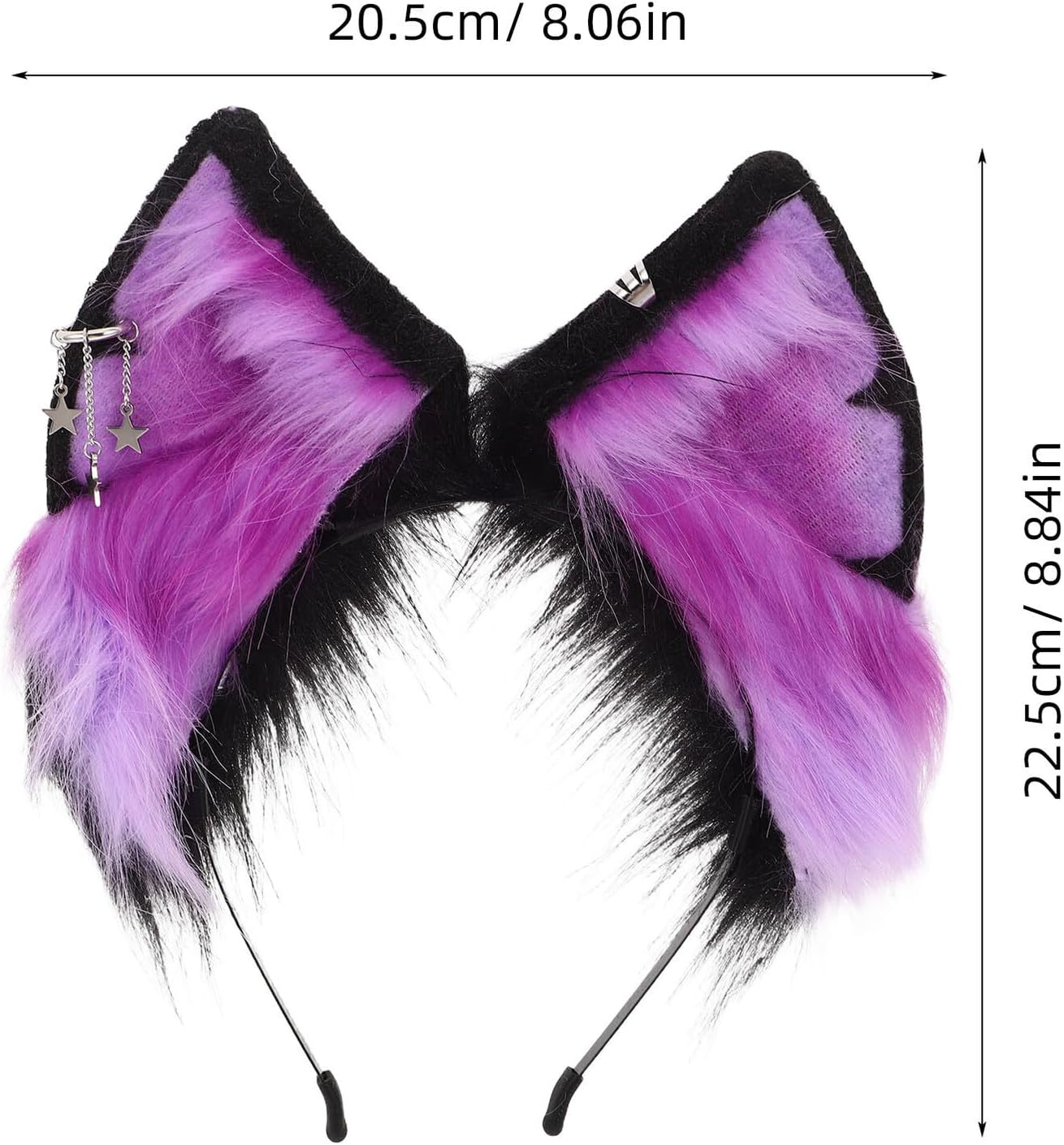 LIFKOME Furry Fox Ears Headband Plush Cartoon Animal Headdress for Adults Women Cosplay Lolita Hairband Holiday Party Accessory Purple
