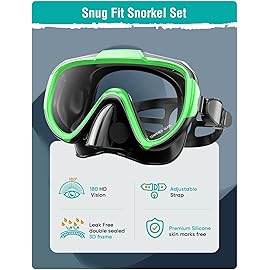 Seovediary Snorkel Set Adults Snorkeling Gear Anti-Fog Panoramic View Swim Mask Dry Top Snorkel Kit with Carry Bag for Snorkeling Scuba Diving Swimming Travel