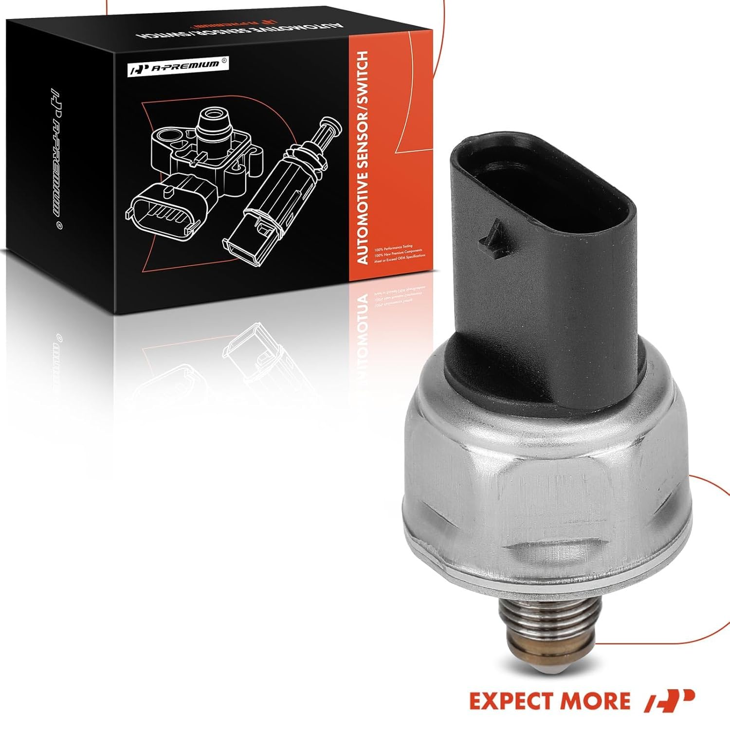 A-Premium Fuel Injection Pressure Sensor [4 Pins] Compatible with Chevy Silverado 1500, Tahoe, Suburban, Camaro, Corvette & GMC Sierra 1500, Yukon/Yukon XL & Cadillac Escalade/Escalade ESV