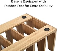 Vista 3 de MobileVision Organizador de tapa de olla de bambú para almacenamiento en armarios o encimeras de cocina y armarios