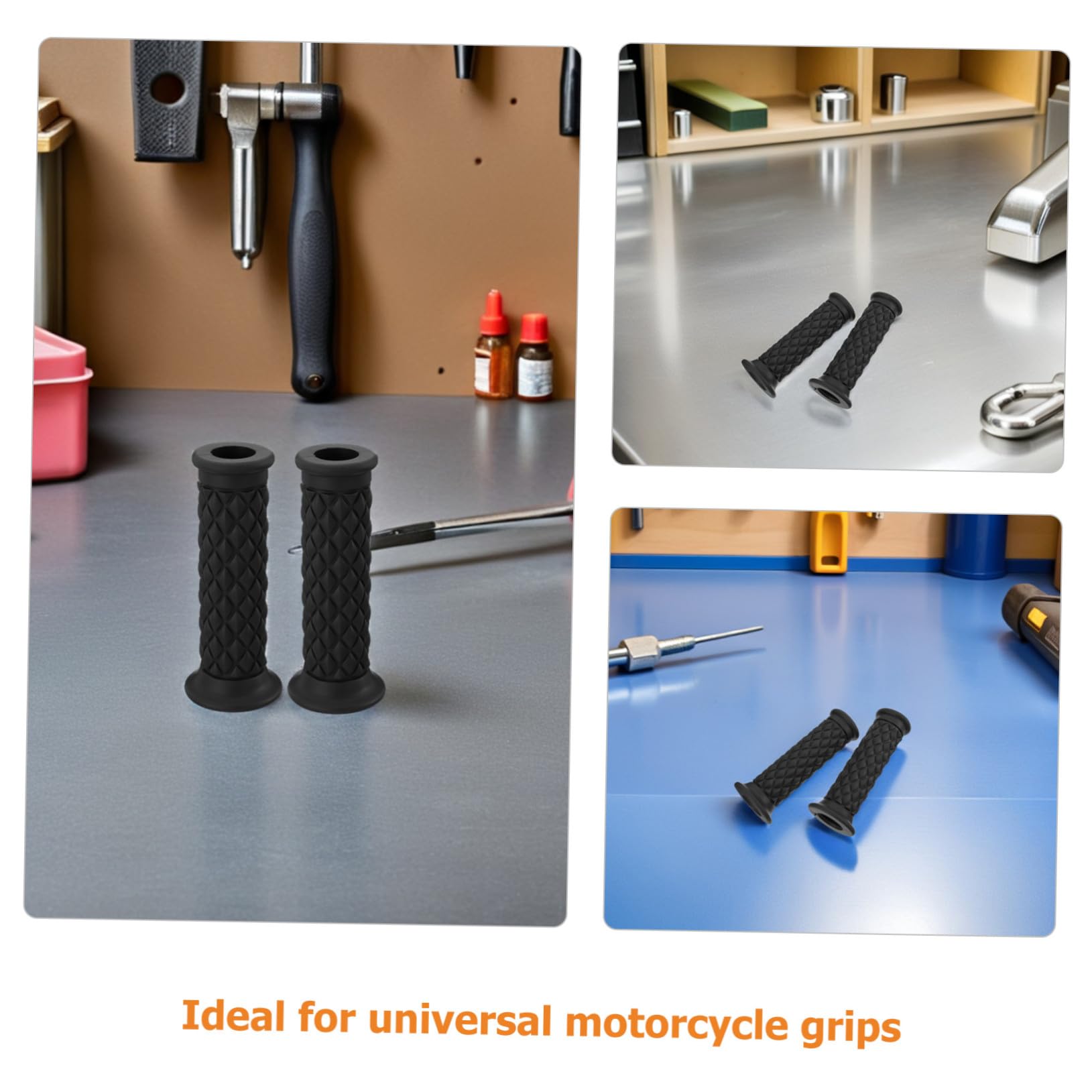 ABOOFAN 4 Paires poignée en caoutchouc poignées universelles du guidon Grips de vélo de saleté accessoires de vélo de saleté Black