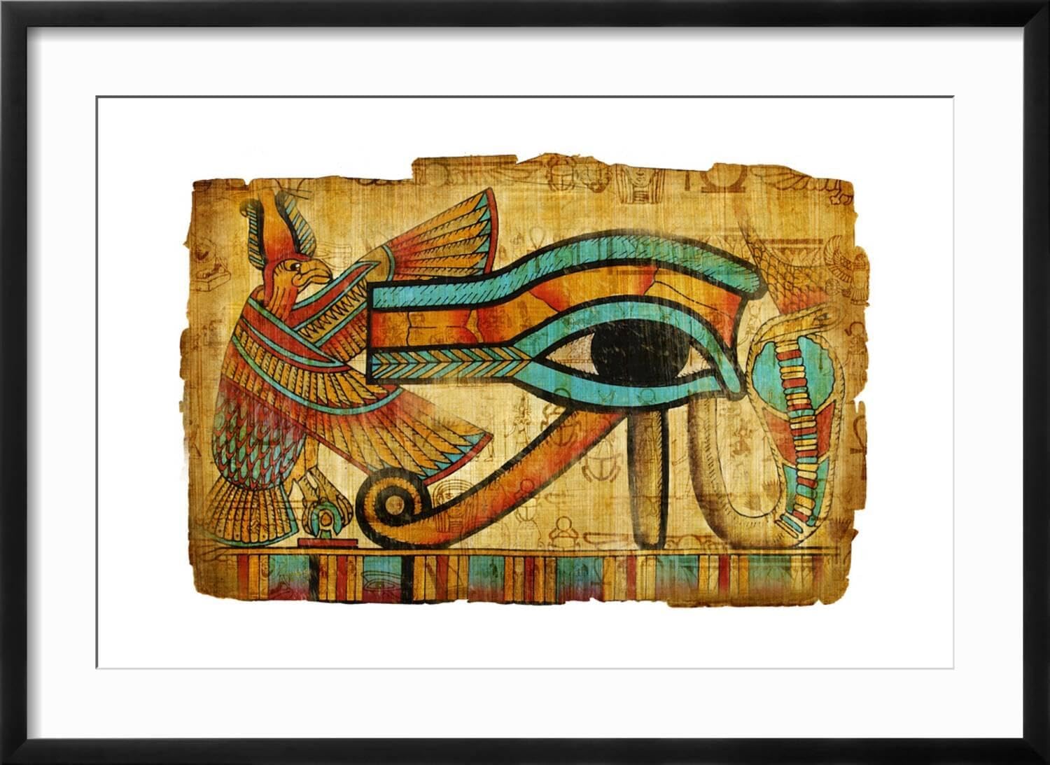 art.com wall art print ancient egyptian papyrus on black frame by maugli-l, 29" x 21" framed 24"l x 16"w black frame