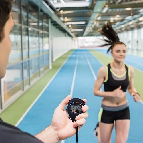Miniatura 2 de Cronómetro de entrenamiento multifuncional para árbitros entrenadores y atletas cronómetro digital negro para correr natación carreras