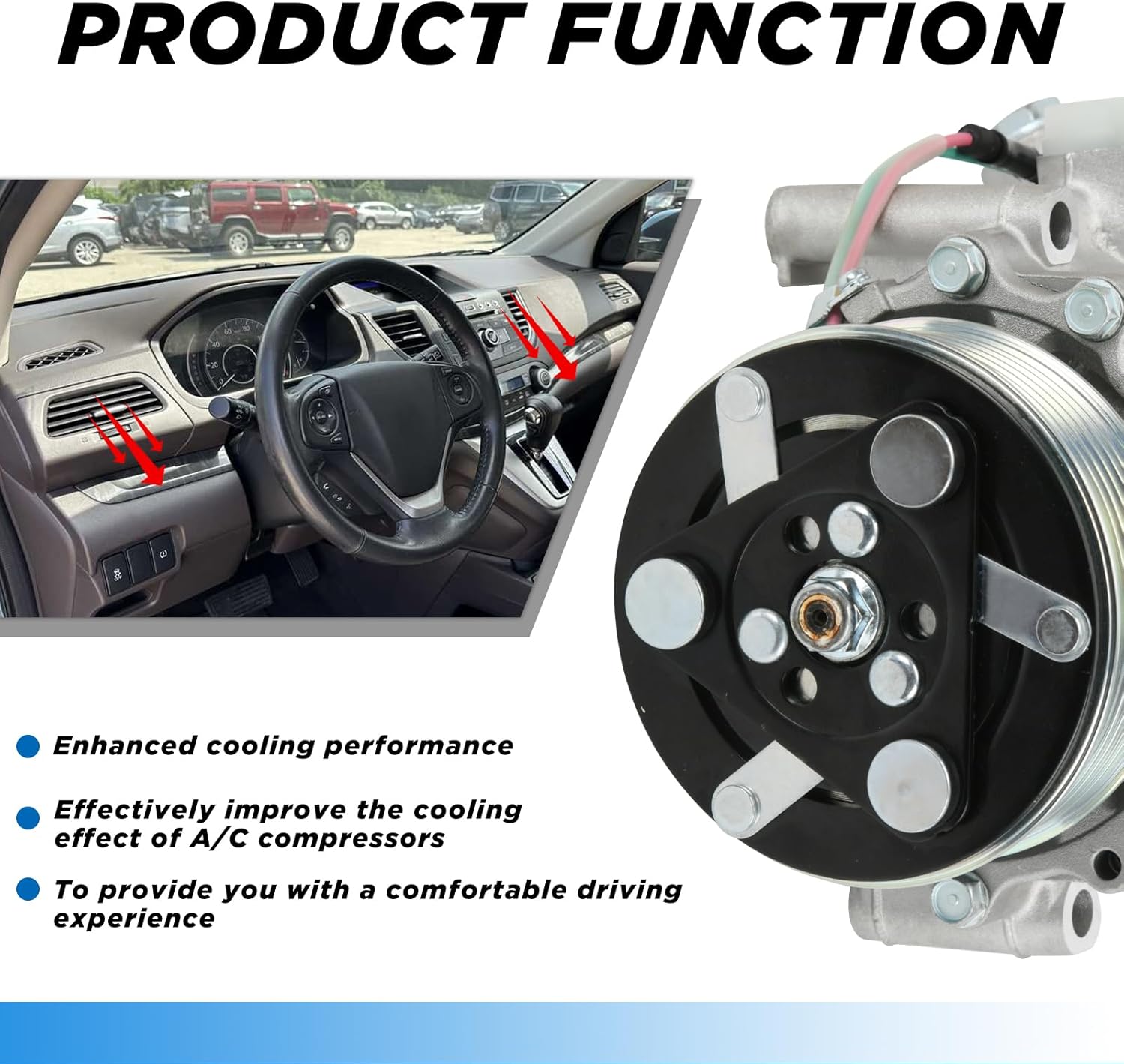 CO 4920AC NEW Aluminum A/C Air Condition Compressor w/Clutch 3 Pin Connector for Honda CR-V Civic 2.4L 2007-2015 for Acura RDX 2.3L 2007-2012 38810RWCA03 471-7056