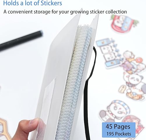 Miniatura 6 de 1 álbum de almacenamiento de calcomanías A5, organización de calcomanías para coleccionar libros, fundas para planificadores, organizadores de
