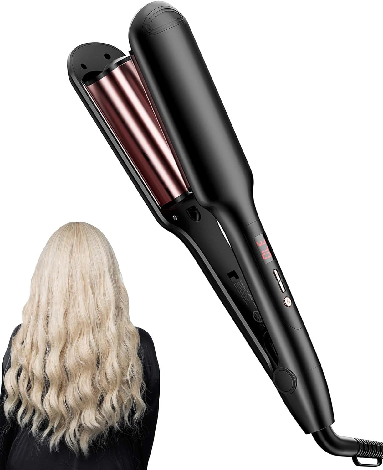 ANWA Double Barrel Hair Waver Crimper Tool, 1 Inch (25mm