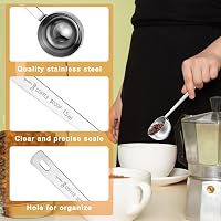 Nogeqi set 2 lingurițe de măsurat cu mâner lung, 15 ml, din oțel inoxidabil, pentru ceai vrac și condimente 3