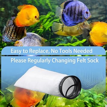 6 Pack 2.75 Inch 225 Micron Filter Sock Fits Waterbox, Eshopps & Fiji Cube Aquariums & All 2.75 Filter Sock Holders