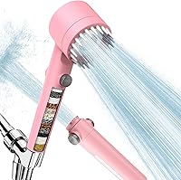 Vista 11 de Cabezal de ducha filtrado con mango, flujo de agua de alta presión y múltiples modos de pulverización. Cabezal de ducha con filtro, lavado potente