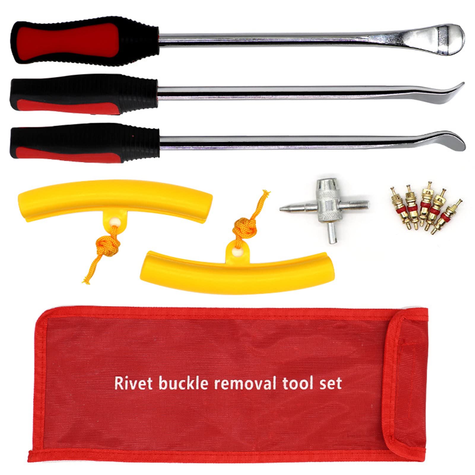 Ensemble de Levier de Pneu Haute Résistance avec Accessoires de Protection Jante