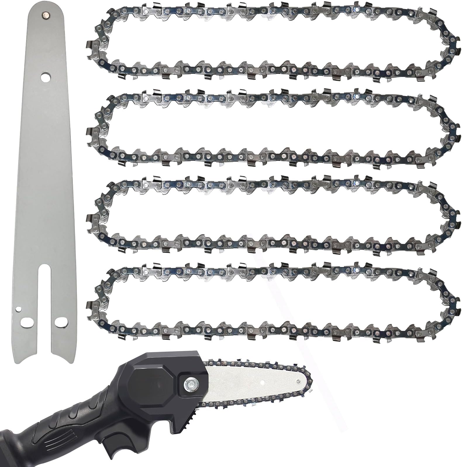 WIRSHO 5 stks 6 Inch Mini Kettingzaag Ketting, 37 Drive Links Vervanging Kettingen voor Mini Kettingzaag, Staal Kettingzaag Blade voor Boom Trimmen