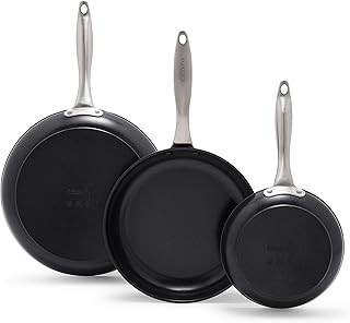 Black Pro Infinite8 Ceramic Nonstick 3-Piece Frypan Set, 8”, 10”, and 12”