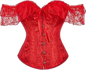 Women Floral Hollowed Strapless Corset Sheer Backless Lace-up Bustier Vest Vintage Lace Trim Textured Crop Tube Top
