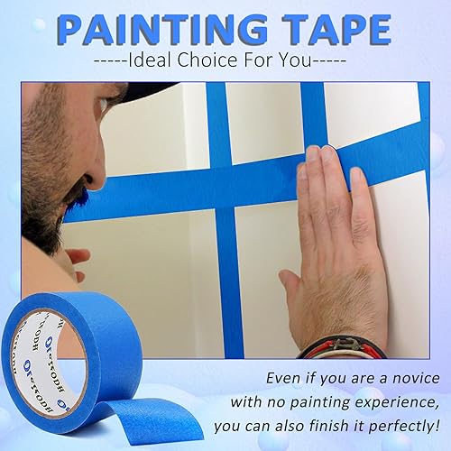 Miniatura 4 de Oleitodh Red Painters - Cinta de pintura de 1 pulgada a granel, 5 rollos x 1 pulgada x 275 yardas, cinta de pintor roja para paredes, pintura,