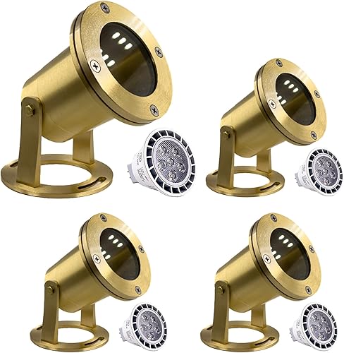 Miniatura 17 de Waterproof Brass Underwater Light Fixture for Patio, Pond, Fountain, Waterfall - 2 Pack