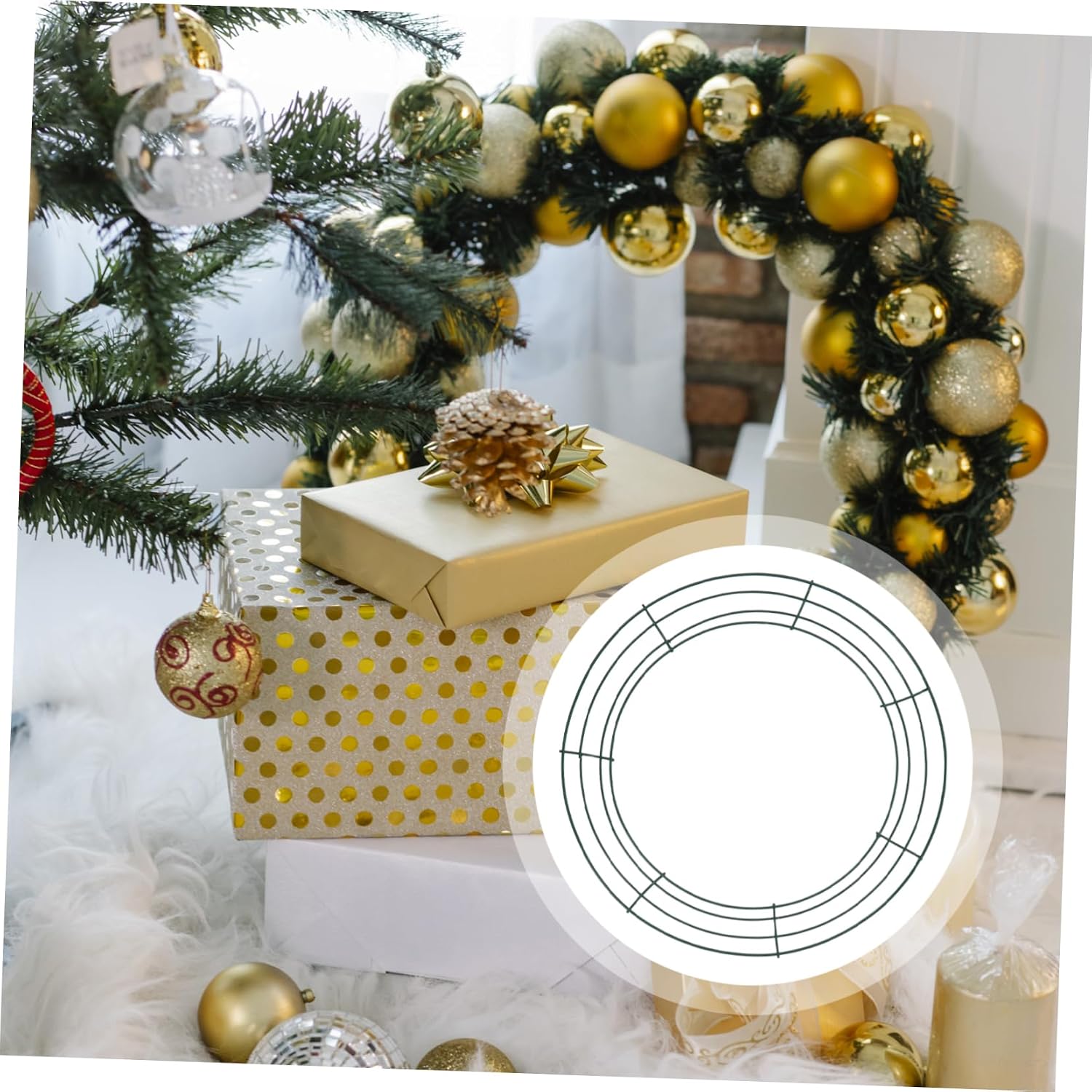 Unomor 2Pcs Flower Wreath Loop Frame Decorative Hoops for Store Garden Decor for Surprise Parties and Creative Arrangements