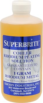 SuperBrite Rhodium Plating Solution 1/2 Gram or 1 Gram Professional Jewelers Tool 1 Gram
