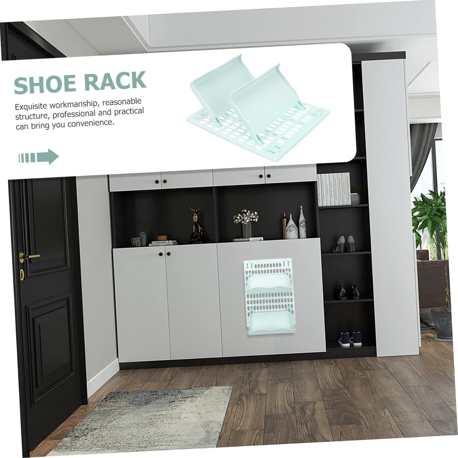 DECHOUS 1set Shoe Mounted Hanging Shoe Organizer Slim Stackable Storage Rack for Slippers High-Heels Sports Sandals Easy Install No Drilling