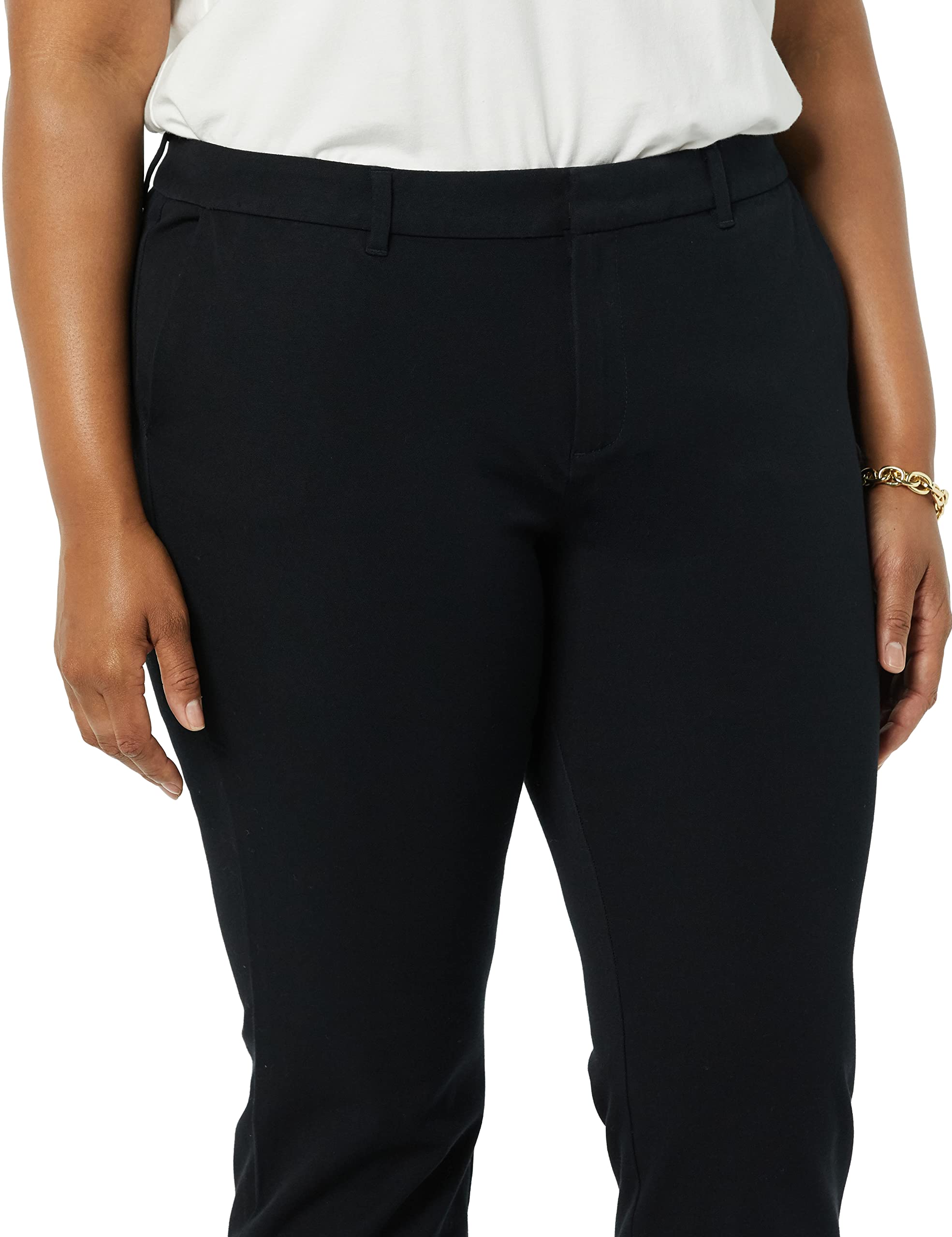 Amazon Essentials Mujer Pantalón Bielástico de Pernera Recta y Largo Completo