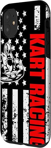 Miniatura 2 de Funda patriótica para iPhone 11 con diseño de bandera estadounidense para deportes Go Kart Racing