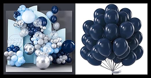 Product image for PartyWoo 140 pcs Blue and Silver Balloon Arch Kit - 1