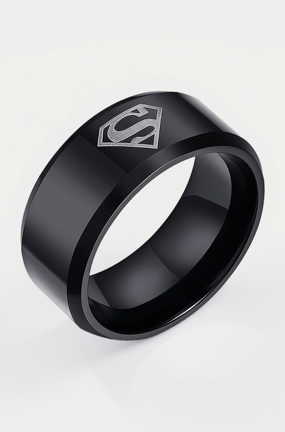 Rings for Women and Girls | Black Ring for Women | Superman Band Women Ring | Stainless Steel Rings for Girls | Birthday Gift for Women and Girls Anniversary Gift for Wife…