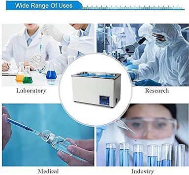 Thermostatic Water Bath, 6L Water Bath Laboratory Digital Water Bath Heater Water Bath with 2 Openings for Lab Use Food Heating Chemical Biological Experiment