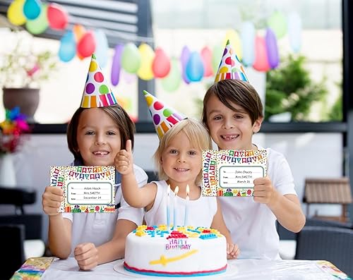 Miniatura 5 de FaCraft Marcapáginas de cumpleaños para estudiantes, 36 piezas de cupcakes de confeti certificados de cumpleaños para niños, marcadores de aula,