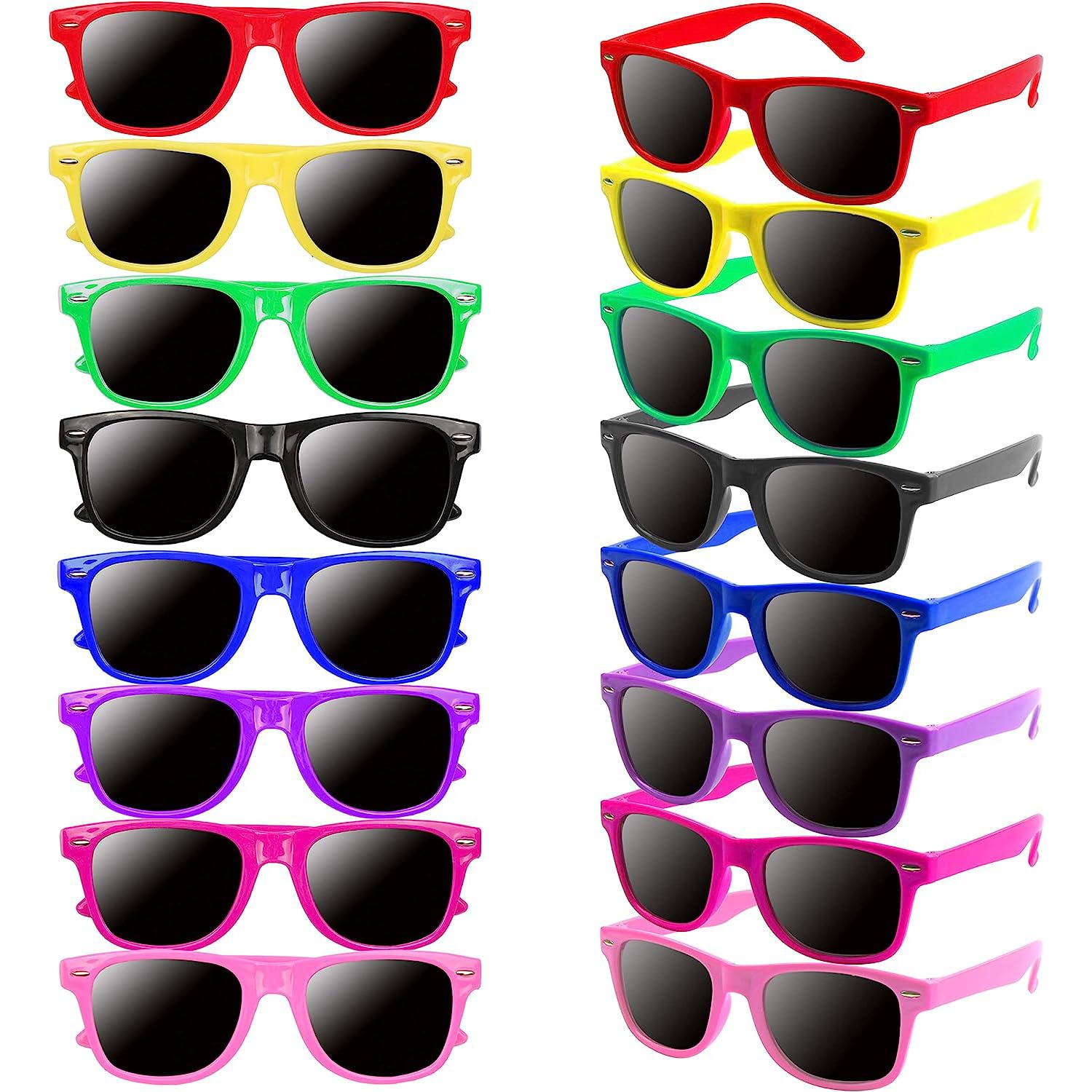 Osybacr16 Pcs Kids Sunglasses Bulk Party Favors Boys and Girls Neon Sunglasses with UV Protection for Summer Party Beach Party Pool Party Birthday Party Outdoor Activity