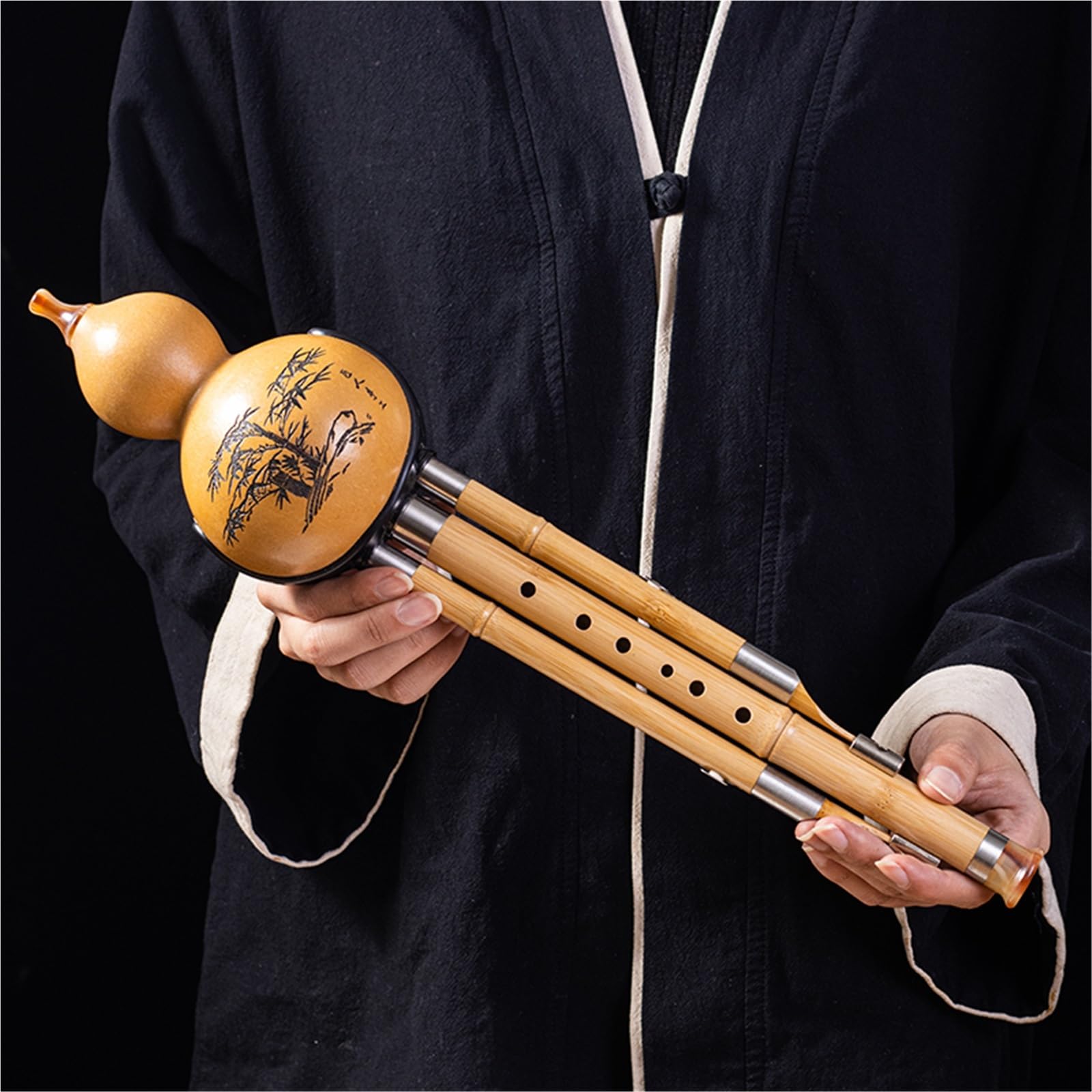 Tradycyjny Chiński Hulusi Anti-fall Hulusi C-tone B-flat G/F-tone Narodowy Instrument Muzyczny Początkujący Siedmiodołkowy Hulusi(G)