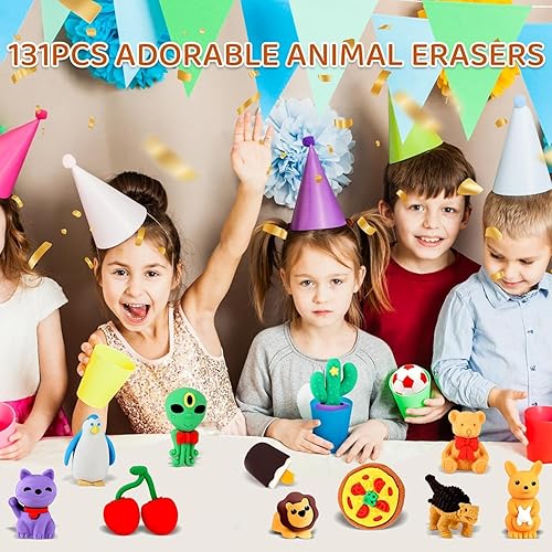 Miniatura 44 de 46 borradores de animales de escritorio para niños, borradores de lápices de animales, juguetes de borrador a granel, regalos para premios de aula