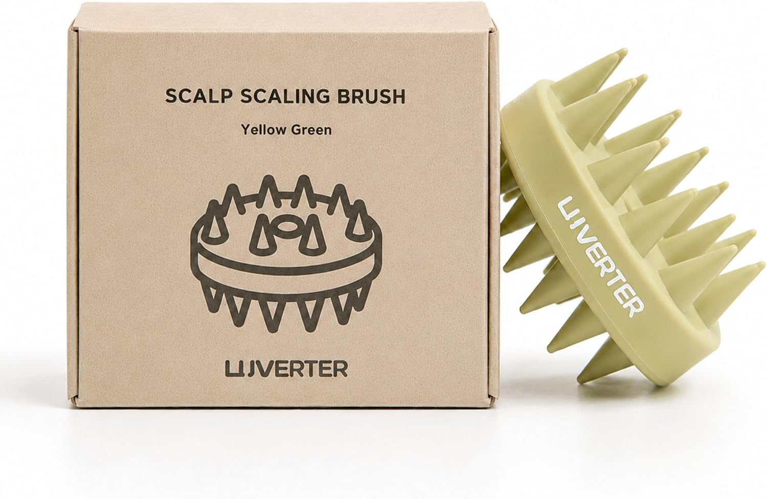 Scalp Massager, Silicone Shampoo Brush, K-Beauty Yellow Green