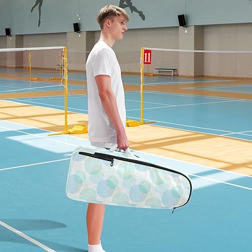 Miniatura 8 de Bolsa de pelota de raqueta de tenis resistente al agua azul pastel círculos lunares 3 raquetas bádminton bolsa de hombro para mujeres, hombres,