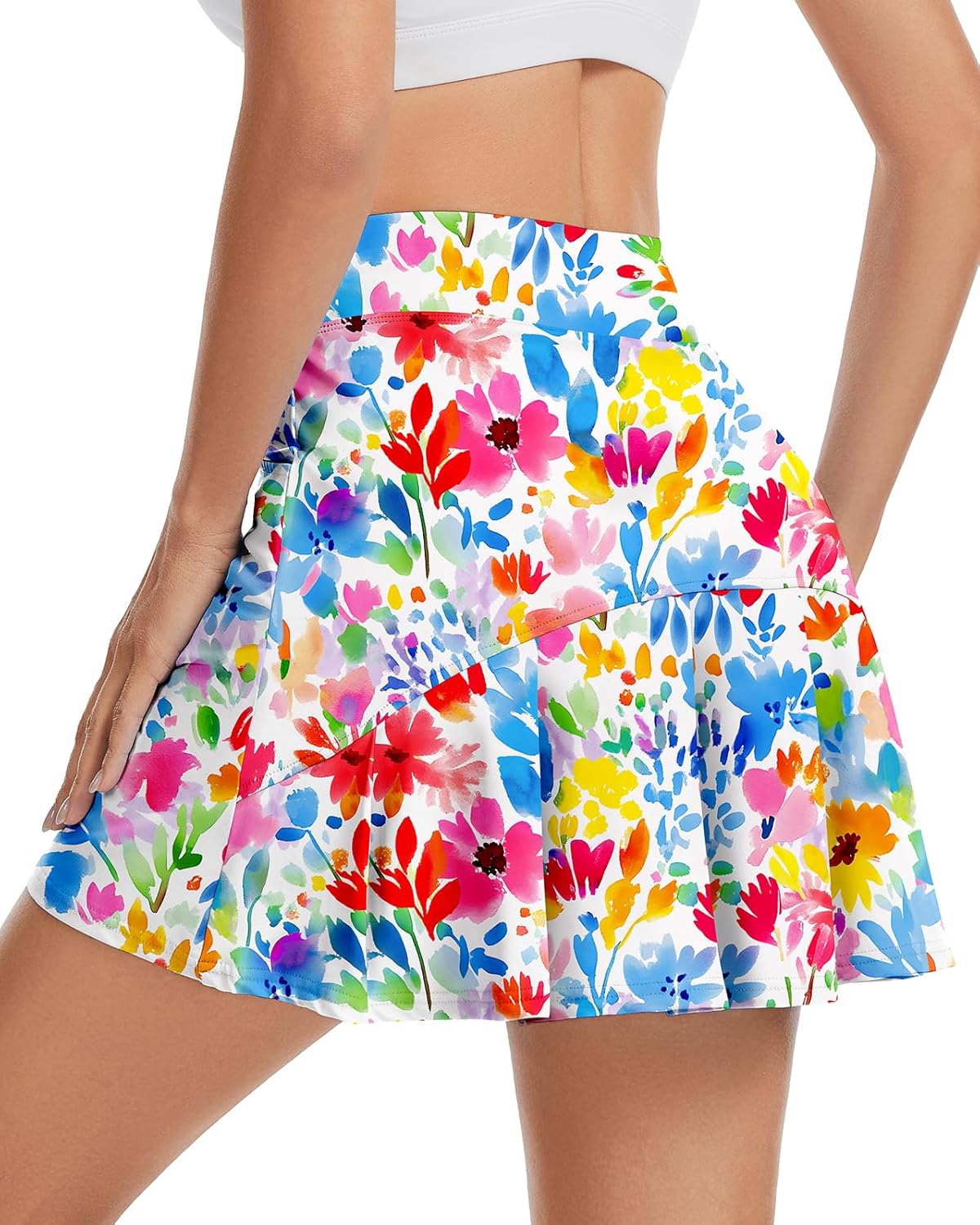 Soneven Womens Pleated Tennis Skirt Golf Skorts with Built‑in Shorts Pockets UPF 50+ Athletic Workout Pickleball