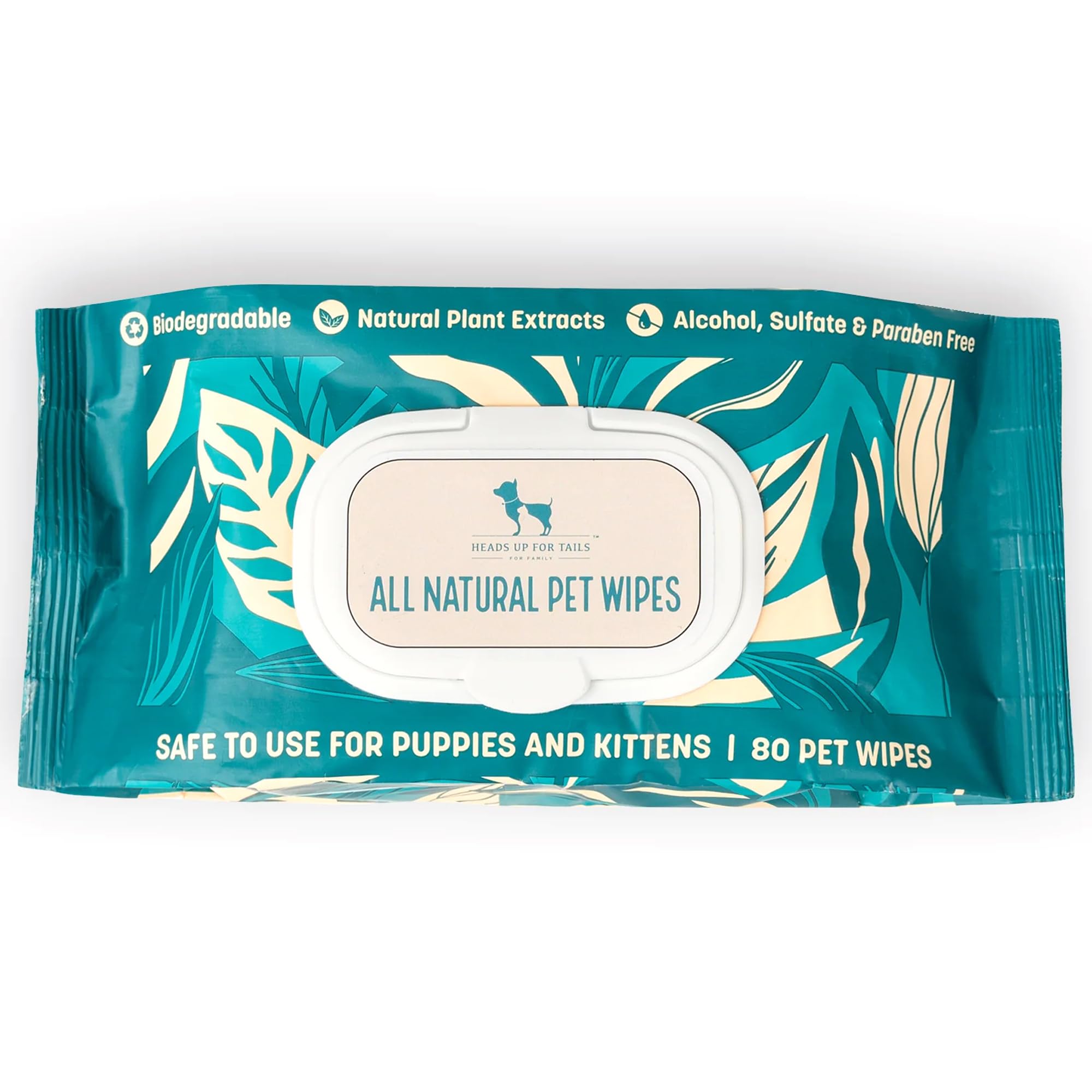 HUFT Biodegradable Pet Wipes – 80 Wipes | Gentle Cleaning Wipes for Dogs & Cats | Alcohol-Free & Skin-Friendly | Deodorizing & Hygienic | Ideal for Daily Use, Travel & Quick Grooming