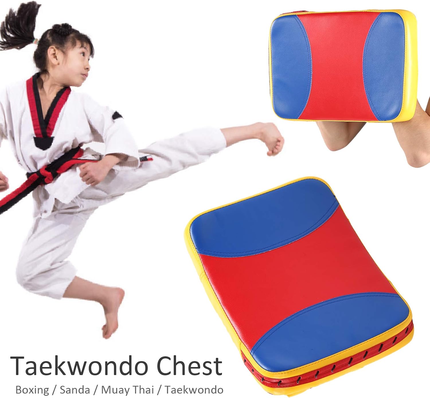 Taekwondo Grasp Horizontal Arcshaped Chest Target, Taekwondo Training Side Kick Pad, Explosion - Proof PU Leather with High - Density EVA Sponge, Durable Strike Target for Pr