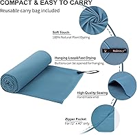 Vista 3 de Toalla de microfibra Rainleaf perfecta para viajes y gimnasio y camping. Secado rápido - Super absorbente - Ultra compacta - Liviana. Adecuada