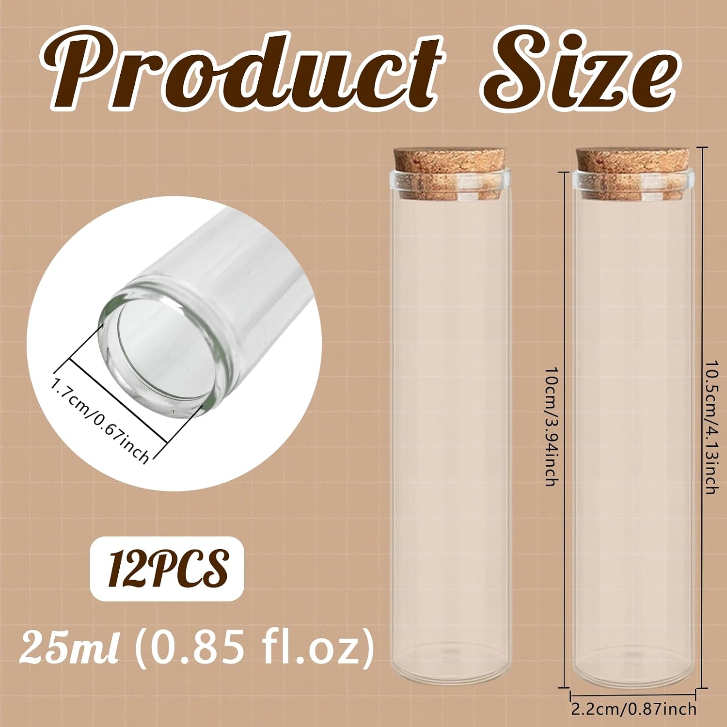 12pcs Small Cork Bottles with Lids – 25ml Mini Glass Bottles with Twine and Blank Kraft Tags for Coffee Wedding Favors, Christmas Party Decor, Baby Shower Gifts, Sand Jar, DIY Crafts, Party Supplies