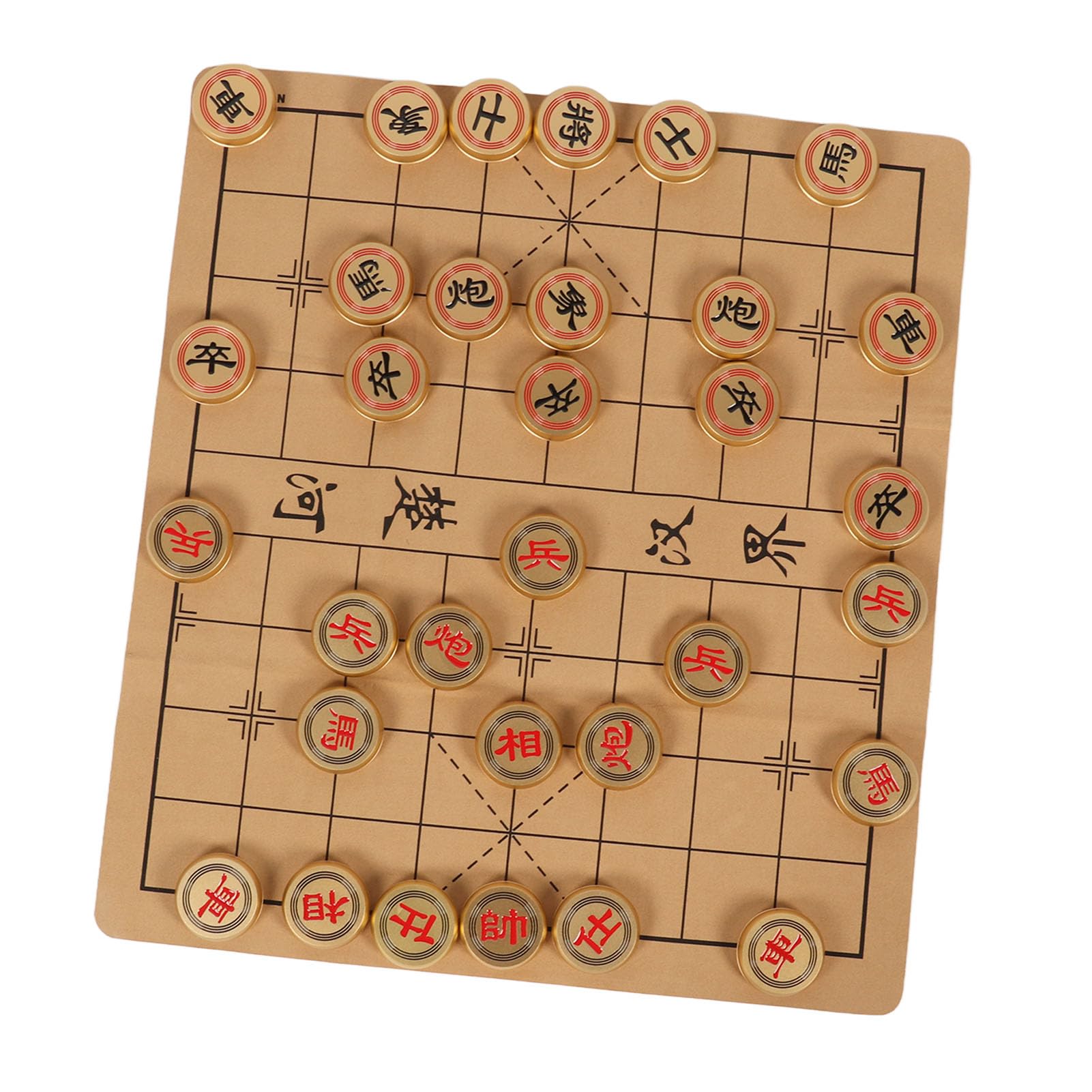 Bediffer Set da Gioco di Scacchi Cinesi Materiale in Alluminio Premium per il Tempo Libero Set Completo 61x54 Cm