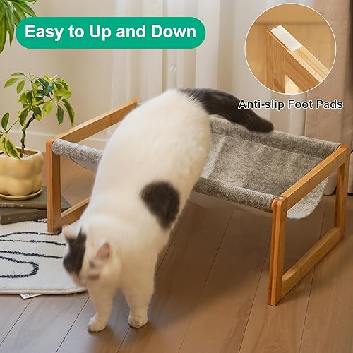 Miniatura 3 de Cama elevada para gatos, hamaca grande para exteriores, muebles de mascotas de 25 x 16.5 pulgadas para gatitos, cachorros, conejos, conejitos y