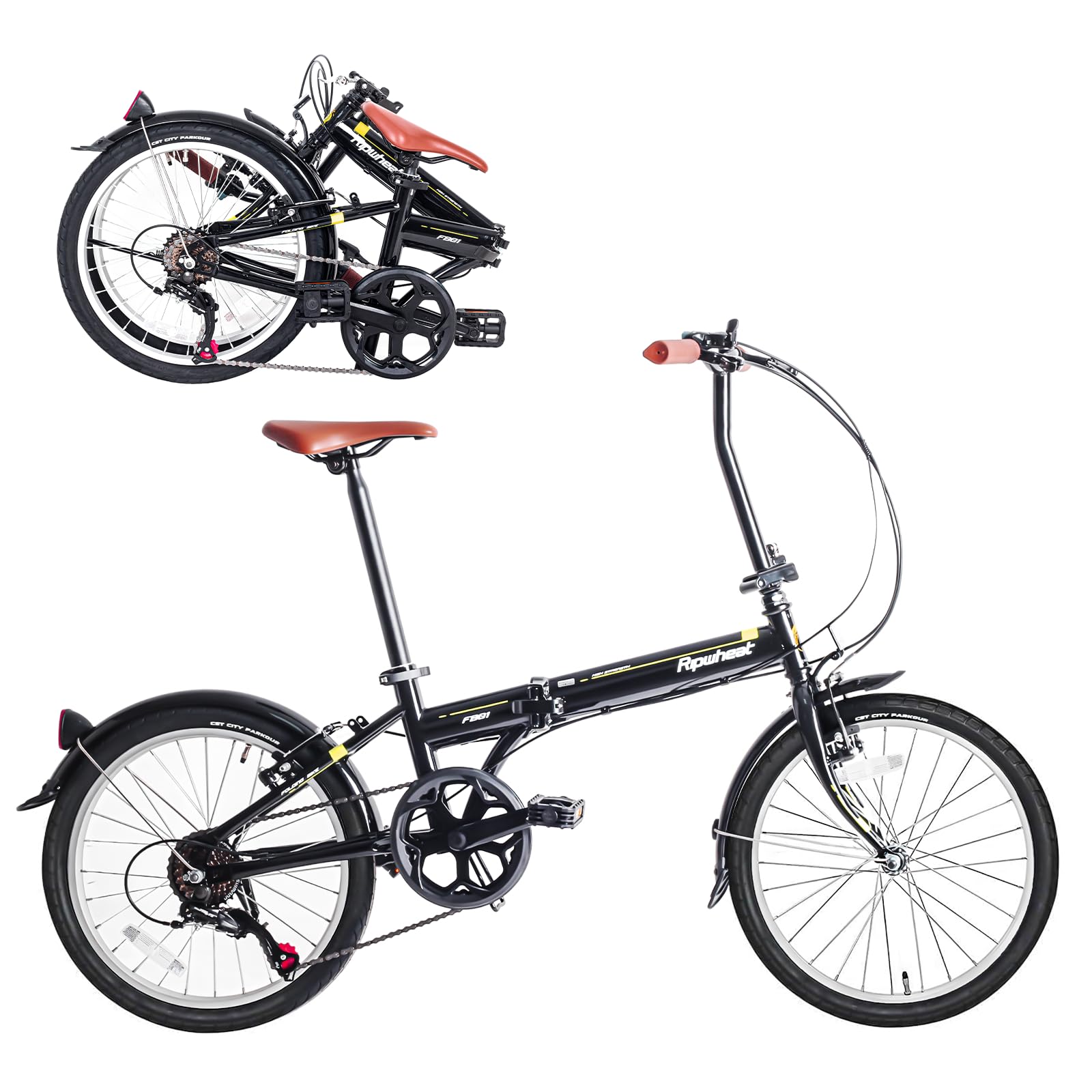 Amazon | 【組立動画あり】 Ripwheat 折りたたみ自転車 シマノ7段変速 